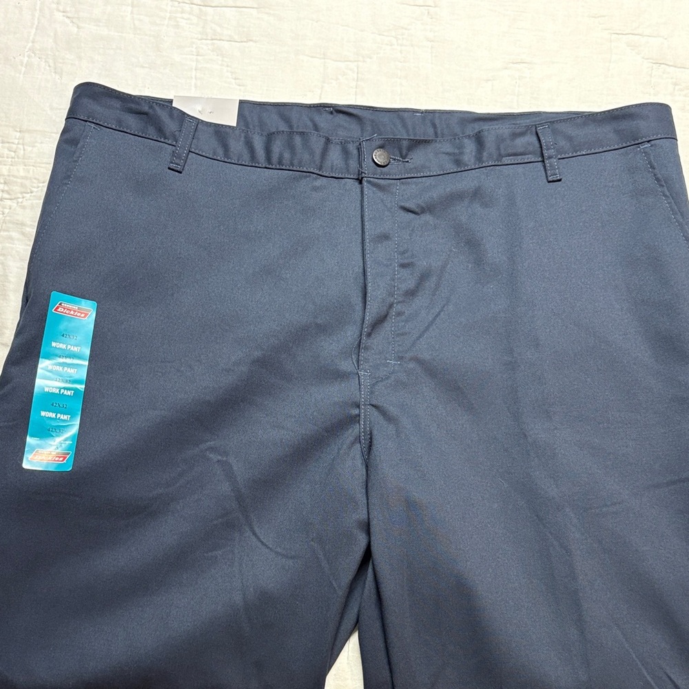Dickies Men's 42x32‎ Relaxed Fit Straight Leg Flex Work Pants Navy Blue NWT